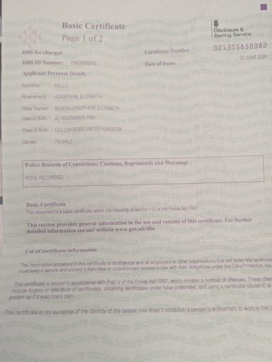 DBS certificate